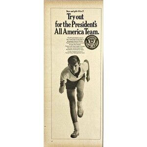 Presidential Physical Finess Award "There's still time" Vintage Print Ad 1967